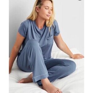State of Day Macy’s 2pc Pajama Set Storm Cloud Fluid Knit Top &Pants Women’s XS